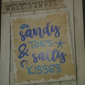 "Sandy Toes & Salty Kisses" wall canvas